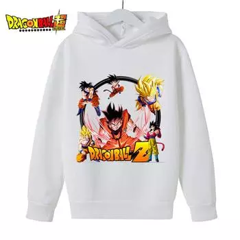 Детские толстовки Dragon Ball Z, весенняя детская одежда 2025 года, модные топы с принтом для малышей, детские пуловеры с круглым вырезом, верхняя одежда для мальчиков 4–14 лет 100