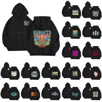 Детские толстовки с длинным рукавом с принтом, толстовки, одежда, повседневные свитера, модные повседневные универсальные повседневные толстовки, топ 110 чёрный