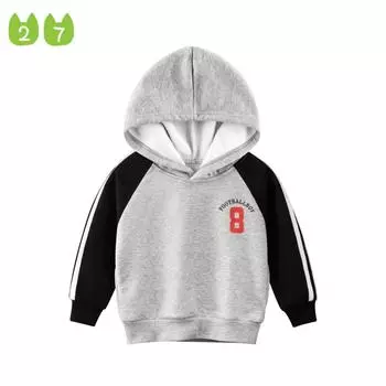 Детские толстовки с капюшоном для маленьких мальчиков, толстовки для малышей на флисовой подкладке 90cm серый