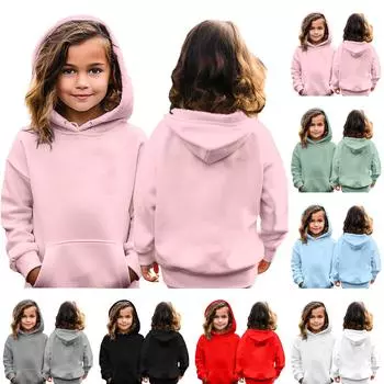 Детские толстовки с капюшоном, свободная однотонная спортивная рубашка с капюшоном, модная спортивная рубашка 110 чёрный