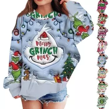 Детские толстовки с капюшоном, свободные рождественские принты, спортивная рубашка с капюшоном, модная спортивная рубашка 100 синий