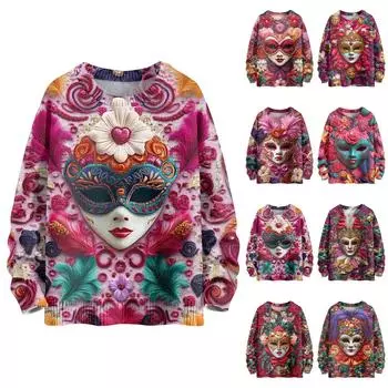 Детские толстовки Трикотаж для мальчиков и девочек Милые принтованные рубашки Круглый вырез Пуловеры Топы 100 темно-зеленого