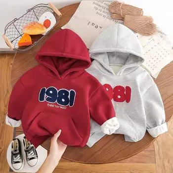 Детские толстовки, универсальный, простой, милый, повседневный, плюшевый пуловер 100