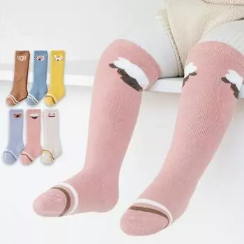 Детские толстые гольфы, детские теплые чулки средней длины, длинные носки для младенцев, мальчиков и девочек, термоноски осень-зима S темные хаки