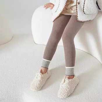 Детские толстые леггинсы для девочек, брюки-карандаш с эластичной резинкой на талии L