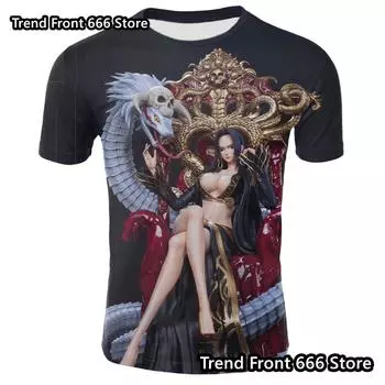 Детские топы с изображением главного героя японского аниме Луффи 3D Футболка с принтом Летняя футболка для мальчиков и девочек с коротким рукавом и круглым вырезом 100cm