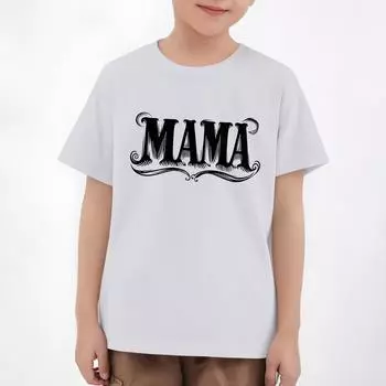 Детские топы с коротким рукавом, повседневная футболка с принтом, круглый вырез, блузка-пуловер 150 белый