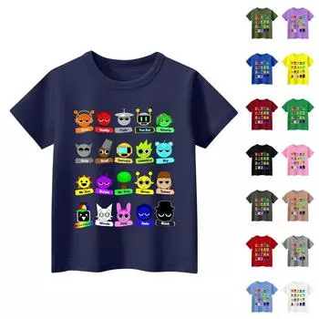 Детские топы с коротким рукавом, повседневная футболка с принтом, круглый вырез, блузка-пуловер 100 армия зеленый