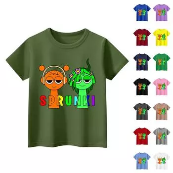 Детские топы с коротким рукавом, повседневная футболка с принтом, круглый вырез, блузка-пуловер 100 армия зеленый