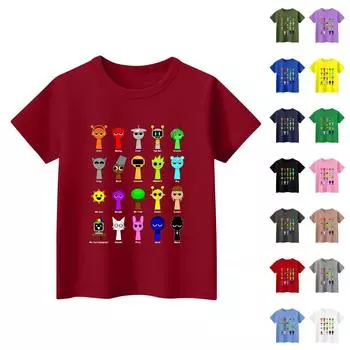 Детские топы с коротким рукавом, повседневная футболка с принтом, круглый вырез, блузка-пуловер 130 розовый