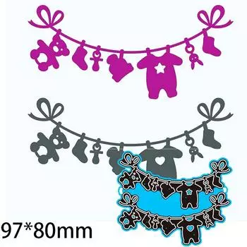 Детские товары на веревке, металлические трафареты для скрапбукинга, тиснение, трафареты для изготовления карт, ремесленный декор серебряный