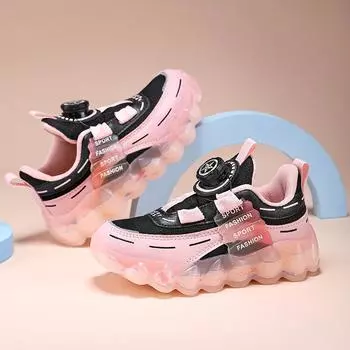 Детские трендовые удобные кроссовки для бега на мягкой подошве, студенческие модные повседневные дышащие спортивные кроссовки для мальчиков и девочек 28 розовый