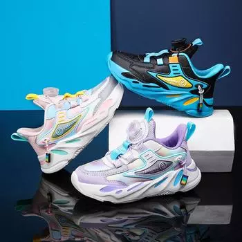 Детские трендовые удобные кроссовки для бега на мягкой подошве, студенческие модные повседневные дышащие спортивные кроссовки для мальчиков и девочек 27 чёрный