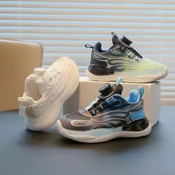 Детские трендовые удобные кроссовки для бега на мягкой подошве, студенческие модные повседневные дышащие спортивные кроссовки для мальчиков и девочек 26 белый