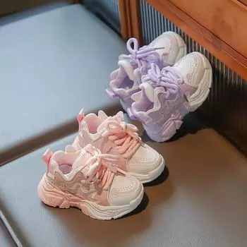 Детские трендовые удобные кроссовки для бега на мягкой подошве, студенческие модные повседневные дышащие спортивные кроссовки для мальчиков и девочек 26 фиолетовый