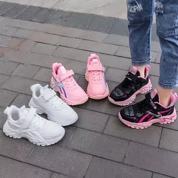 Детские трендовые удобные кроссовки для бега на мягкой подошве, студенческие модные повседневные дышащие спортивные кроссовки для мальчиков и девочек 28 чёрный