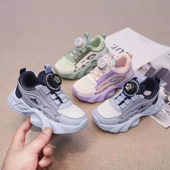 Детские трендовые удобные кроссовки для бега на мягкой подошве, студенческие модные повседневные дышащие спортивные кроссовки для мальчиков и девочек 26 фиолетовый