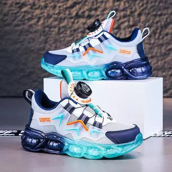 Детские трендовые удобные кроссовки для бега на мягкой подошве, студенческие модные повседневные дышащие спортивные кроссовки для мальчиков и девочек 28 темно-синий