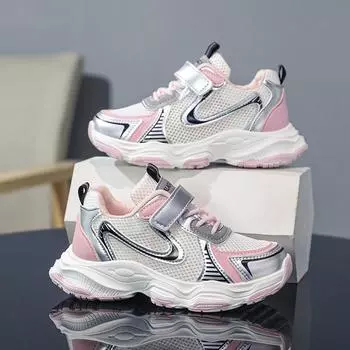 Детские трендовые удобные кроссовки для бега на мягкой подошве, студенческие модные повседневные дышащие спортивные кроссовки для мальчиков и девочек 31 розовый