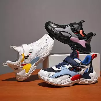 Детские трендовые удобные кроссовки для бега на мягкой подошве, студенческие модные повседневные дышащие спортивные кроссовки для мальчиков и девочек 28 белый