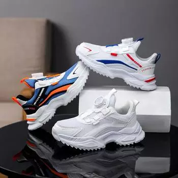 Детские трендовые удобные кроссовки для бега на мягкой подошве, студенческие модные повседневные дышащие спортивные кроссовки для мальчиков и девочек 28 белый