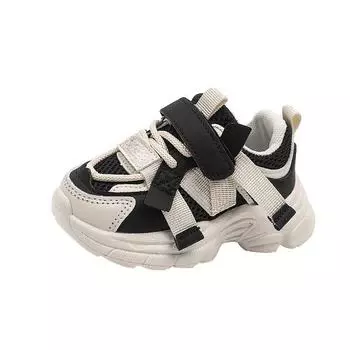 Детские туфли Daddy Shoes Весна Новые повседневные сетчатые туфли для мальчиков и девочек Дышащие кроссовки для маленьких мальчиков 22 чёрный