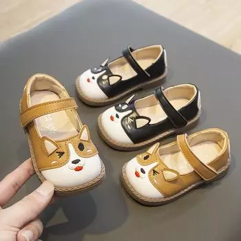 Детские туфли для первых прогулок, кожаные туфли для девочек, для вечеринки, свадьбы, модные детские туфли принцессы с героями мультфильмов, нескользящие, размер 15-25 15 коричневый