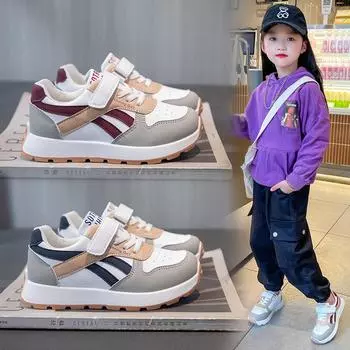 Детские туфли Форрест Гамп, обувь для мальчиков и девочек, белая обувь, весенне-осенняя спортивная обувь, студенческая обувь 26 белый/чёрный