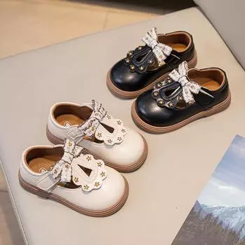 детские туфли из кожи с мягкой подошвой и бантом, туфли для принцессы 20