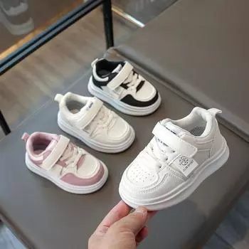 Детские туфли в стиле колледжа белого цвета, ежегодная осень, кроссовки для мальчиков среднего и маленького возраста, модная повседневная обувь для девочек 22 розовый