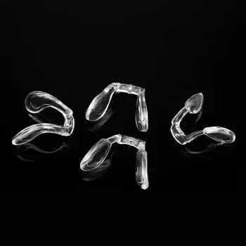 Детские U-образные силиконовые цельные носовые упоры с винтовой поддержкой переносицы Transparent screw vertical double hole type