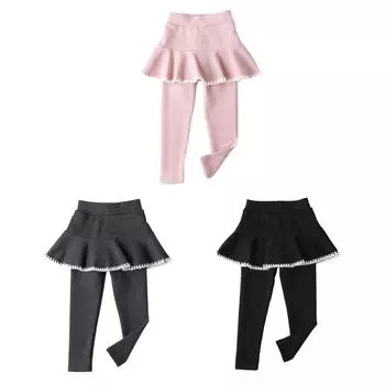 Детские юбки для девочек, леггинсы, однотонные брюки с рюшами 140