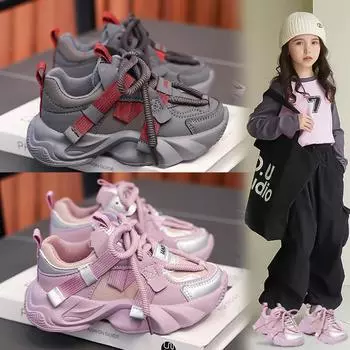 Детские удобные кроссовки для бега Four Seasons, трендовая обувь для мальчиков и девочек, повседневная дышащая спортивная обувь для спортзала 26 фиолетовый