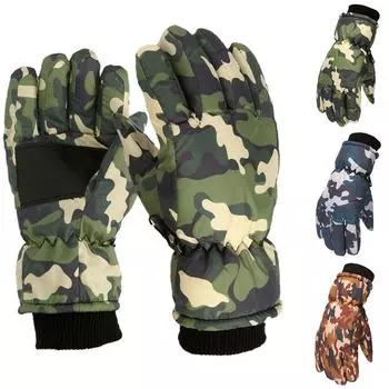 Детские уличные лыжные перчатки, велосипедные перчатки, зимние теплые перчатки для альпинизма, водонепроницаемые L синий