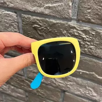 Детские уличные складные солнцезащитные очки для малышей, мальчиков и девочек, дорожные очки, солнцезащитные очки, винтажная квадратная оправа, УФ-защита для детей