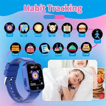 Детские умные часы для девочек и мальчиков с 26 играми, сенсорным экраном, камерой, шагомером, видео, MP3-будильником, детские цифровые часы, подарок на Рождество и день рождения чёрный