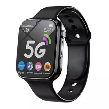 Детские умные часы: Функции GPS, видеозвонка, Alipay и будильника для студентов чёрный