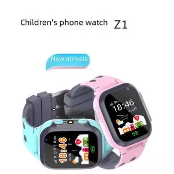 Детские умные часы Z1: Сенсорный экран с камерой, микрочатом, многоязычный, для мальчиков и девочек.