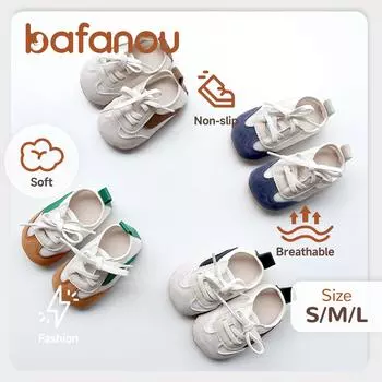 Детские универсальные однотонные дышащие нескользящие прочные милые туфли на мягкой подошве унисекс для малышей удобная обувь bafanou X1018 S(11cm) чёрный