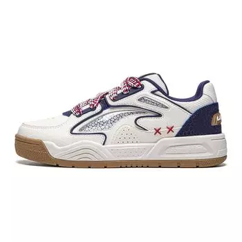 Детские универсальные удобные нескользящие амортизирующие низкие кроссовки для скейтбординга Li Ning, детские кроссовки для скейтбординга белого и синего цвета YKCU078-1 33