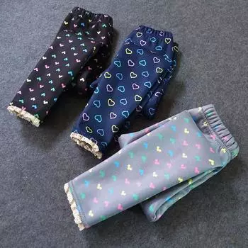 Бархатные утеплённые брюки для девочек 150 белый