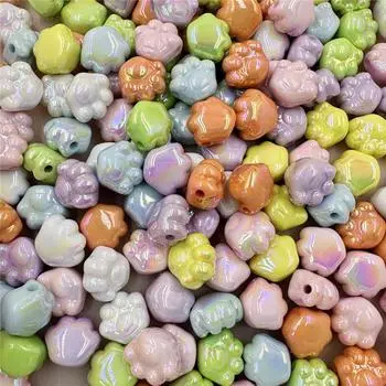 Детские ювелирные аксессуары с героями мультфильмов «сделай сам», 18,6*21 мм, 10 шт./компл., модные акриловые серьги «сделай сам», ожерелье, браслет, медвежья лапа, бусины, подвески разноцветный