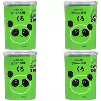 Детские ватные палочки Heiwa Medic Cotton ZOO черные 160 шт. [Оптовая закупка] [x4 шт.]
