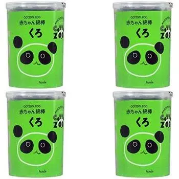 Детские ватные палочки Heiwa Medic Cotton ZOO черные 160 шт. [Оптовая закупка] [x4 шт.]