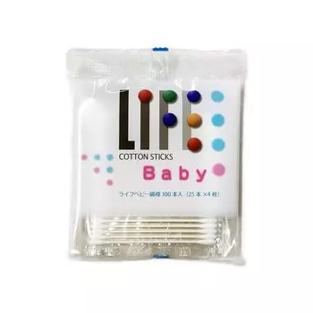 Детские ватные палочки Heiwa Medic Life, упаковка 100 шт.