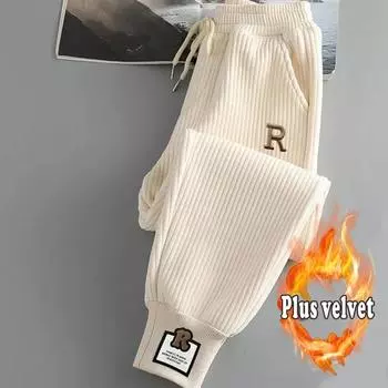 Детские вельветовые брюки черного абрикосового цвета с вышитой этикеткой, украшением на шнурке, с резьбой, с принтом алфавита, до щиколотки, штаны 160cm чёрный