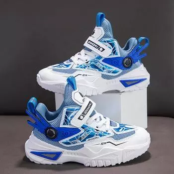 Детские весенне-осенние красивые сетчатые кроссовки для студентов, повседневные кроссовки с мягкой подошвой для маленьких мальчиков, кроссовки для девочек 26 синий