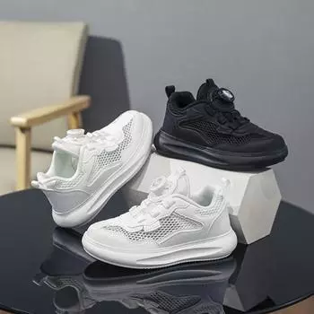 Детские весенние и летние низкие дышащие кроссовки для скейтбординга для детей и студентов, трендовые беговые спортивные кроссовки для мальчиков и девочек, удобные кроссовки для спортзала 28 чёрный