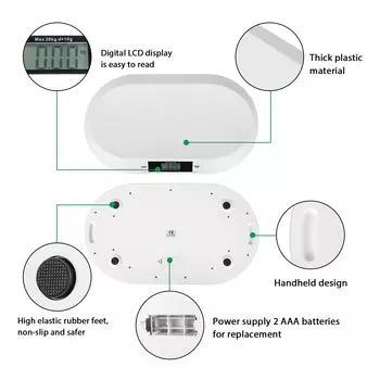 Детские весы, электронные весы 20 кг, весы для домашних животных, детские весы, весы для маленьких животных, монитор здорового роста белый