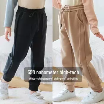 «Детские ветрозащитные бархатные брюки с семью уровнями защиты — корейский стиль для осени/зимы» 110cm (25-40 pounds)